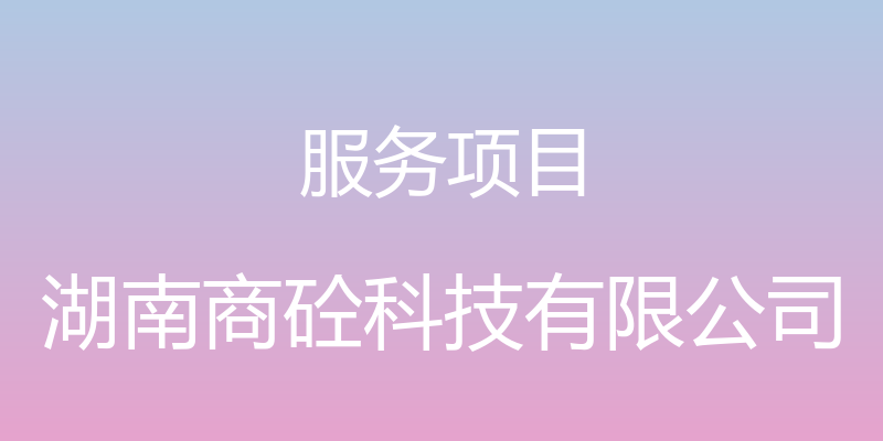 服务项目 - 湖南商砼科技有限公司