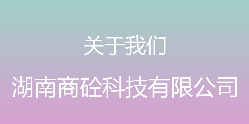 关于我们 - 湖南商砼科技有限公司