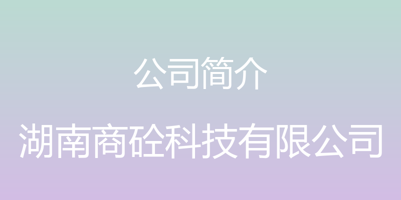 公司简介 - 湖南商砼科技有限公司